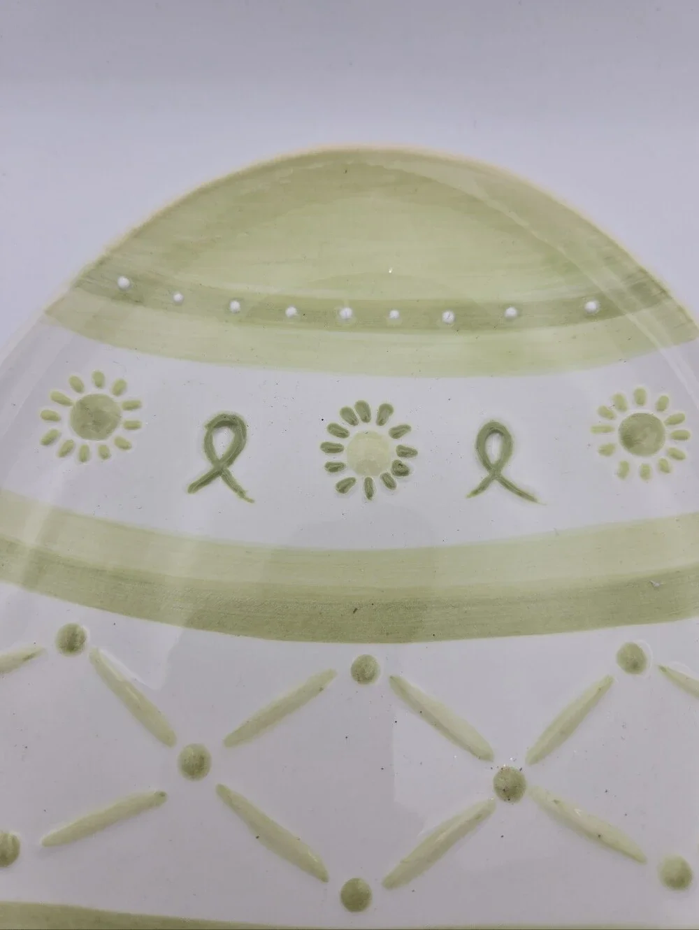 Pottery Barn Easter Green Egg Shaped Serving Tray Platter 8